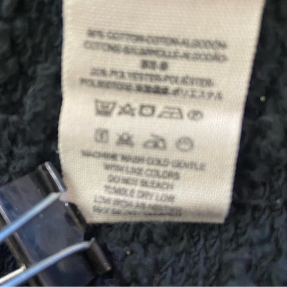 Free People In The Loop Cardigan Sweater Waterfall Black Terry Pockets zip Sz M - Picture 5 of 8